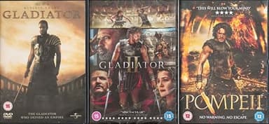 GLADIATOR 1-3 COLLECTION / 1. GLADIATOR / 2. GLADIATOR 2 / 3. POMPEII = ULTIMATE 3x DVD UK SET