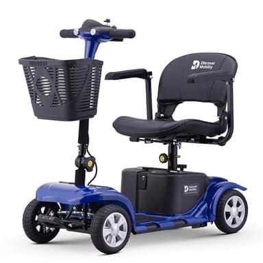 Discover Mobility Rider 4mph Portable Mobility Scooter with Splitting Function 12AH (Blue)