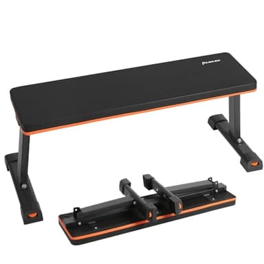Panana Foldable Weight Bench for Home Gym, Heavy Duty Flat Workout Bench 450lbs Capacity, Multifunctional Exercise Bench for Full Body Strength Training, Space Saving