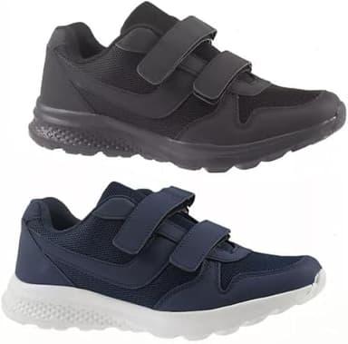 Mens Lightweight Casual Trainers Shoes Touch Fasten Lightweight Running Gym Walking Sports Trainers (Navy, UK Footwear Size System, Adult, Men, Numeric, Medium, 9)