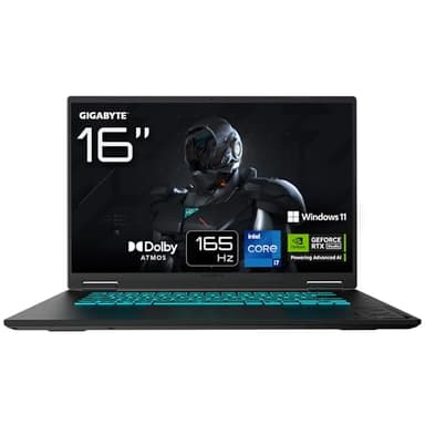 Gigabyte GAMING A16 CWH Gaming Laptop - 16.0“, 165Hz WUXGA, Intel core 7-13620H, NVIDIA RTX 5070, 16GB DDR5 5200MHz, 1 x Gen4 1TB SDD, Win 11 Home, 2 Year Warranty, GAMING A16 CWHI3UK894SH