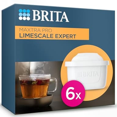 BRITA MAXTRA PRO Limescale Expert Water Filter Cartridge 6 Pack (New) - Original BRITA Refill for Ultimate Appliance Protection, reducing impurities, Chlorine and Metals (Package May Vary)