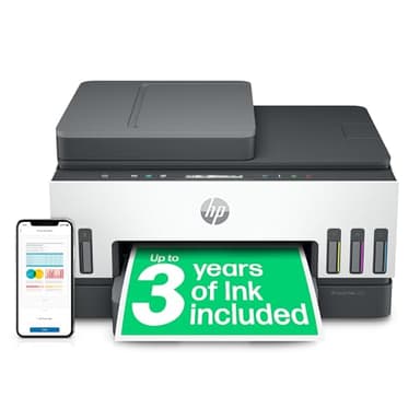 HP Smart Tank 7305 All in One Printer, Perfect for Home, Colour, Wireless, Print, Scan, Copy, Includes up to 3 Years of Ink, Refillable, Document Feeder, 2-Sided Printing, Easy Setup