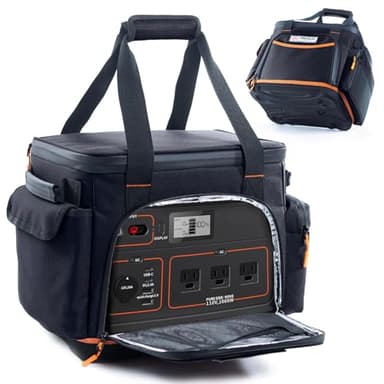 FRECOLSH Travel Carrying Case Compatible with Jackery Explorer 1000, Portable Power Station Storage Case with Waterproof Base and Bag for Jackery Accessories, Solar Generator, Only