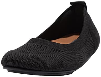 FitFlop Allegro E01 Multi-Knit Ballet Pumps All Black 11 M (B)