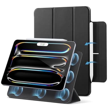 ESR for iPad Pro 11 inch Case (2024), Powerful Magnetic Attachment, Slim Trifold Stand Case, Supports Apple Pencil Pro and Pencil (USB-C), Auto Wake/Sleep, Durable Protection, Rebound Series, Black