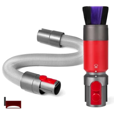 Dust Brush + Flexible Extension Hose Compatible with Dyson Outsize/ V7/ V8/ V10/ V11/ V15 Vacuum Cleaner, Soft Bristle Dust Removal Brush, Vacuum Replacement Parts