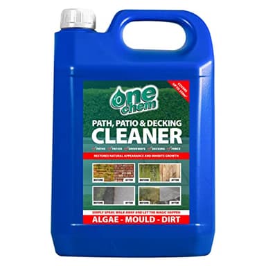 One Chem - 5L Heavy Duty Patio Cleaner - Path Cleaner Concentrate - Mould Remover, Lichen Remover, Algae Remover - Pressure Washer Detergent - Lichen Control