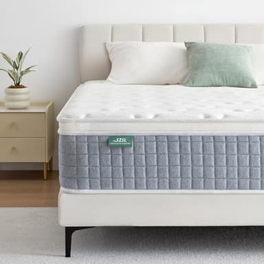 SZSL INDULGE IN COMFORT Super King Mattress, Orthopaedic Memory Foam Hybrid Medium Firm Mattress with 7-Zone Pocket Spring for Pressure Relief, 10.2 Inch 6 FT (Grey, Super King 180 x 200cm)