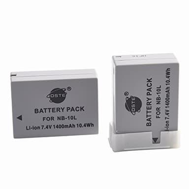 DSTE 2pcs NB-10L Li-ion Battery Compatible with Canon PowerShot G1 X, G15, G16, SX40 HS, SX50 HS