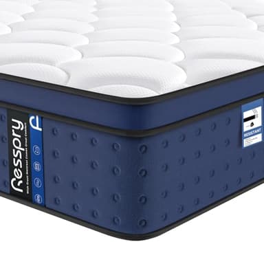 Resspry Super King Mattress, 12Inch Hybrid Mattress for Pressure Relief, Breathable Foam with Individually Pocket Spring, Medium Firm Super King Bed, Navyx Collection(180×200×30cm)