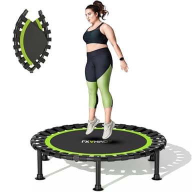 ZCMHAXJ Foldable Mini Trampoline, 40" Rebounder Trampoline for Adults & Kids, 440lbs Capacity Indoor Fitness Workout Exercise Equipment