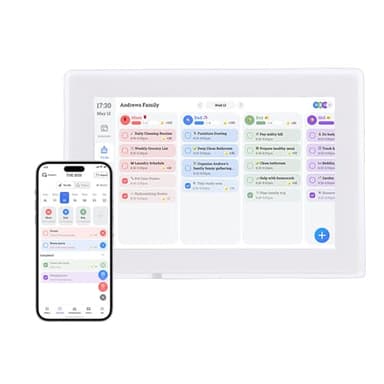 MENDUNER 10.1 Inch Digital Calendar Chore Chart, HD Touchscreen WiFi Interactive Display Digital Calendar Planner, Syncs with Online Calendars, Vertical Wall Mount for Women Mom (UK Plug)