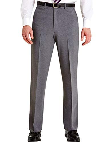 Mens Farah Trousers Classic Regular Fit Flat Front Slant Pocket Grey 46x31