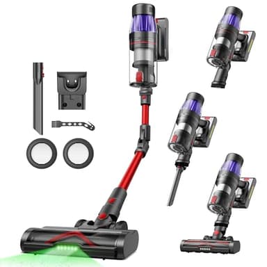 Ultenic U16 Flex Cordless Vacuum Cleaner 50,000Pa Suction, Foldable Design, Tangle-Free Brush, 60 Mins Runtime, LED Dust Detection,Lightweight Stick Vacuum, Ideal for Hard Floors, Carpets & Pet Hair