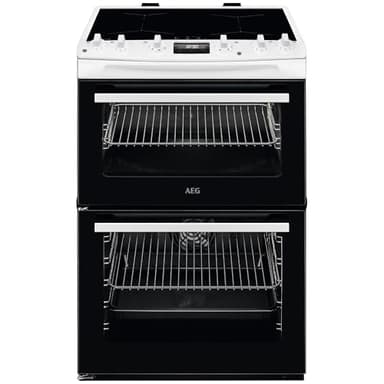 AEG 6000 SurroundCook CIX6540ACW 60cm Double Oven Electric Cooker with Induction Hob - White - A Rated