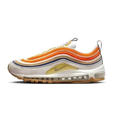 NIKE Air Max 97 Men's Trainers DV2619 (Summit White/Safety Orange/Lemon Wash Black 100) UK 8.5 (EU 43)