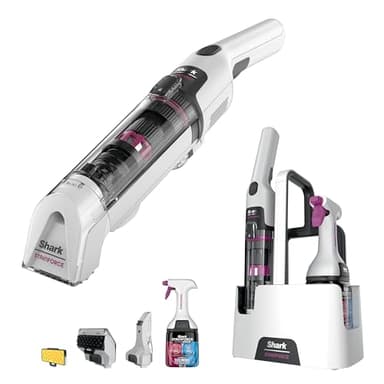 Shark StainForce Cordless Spot Cleaner Lightweight & Portable Spot, Stain, & Odour Eliminator for Carpets, Upholstery, Cars, with Storage Caddy, Accessories and Full-Size Cleaning Solution, HX100UKT