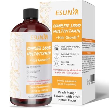 Complete Liquid Multivitamin + Hair Growth, Promotes Energy Metabolism& Skin and Hair Function| Vitamin C D | B Vitamins | Help to Thicker Hair, Wrinkles, Fine Lines, Skin Care