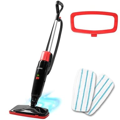 Duronic Electric Steam Mop STM15 BK 1500W Chemical Free Steamer Mops with 500ml Water Tank Automatic Upright Steam Cleaner Mop for Hard Floors Carpet Germ & Bacteria Removal Black