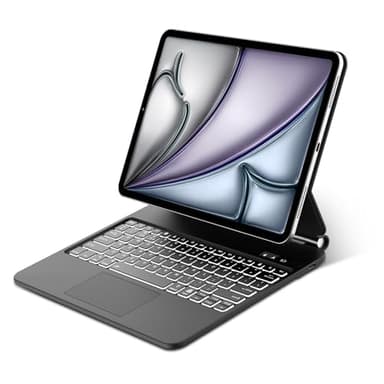 IVEOPPE Magic Case for iPad Air 13 Inch M2 2024/ M3 2025, Keyboard for iPad Pro 12.9 2022/2021/ 2020/2018- Trackpad Keyboard for Air 13 M3 2025, Backlit, UK Layout, Black
