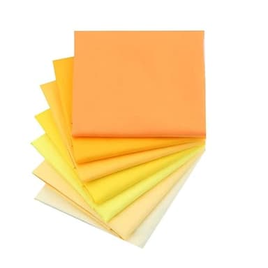 CraftsFabrics 7pcs/ Lot (16'' x 20'') Yellow Solid Colour Twill Cotton Fat Quarters Bundle 100% Cotton Precut Fabric Squares for DIY Sewing, Quilting, Scrapbooking, Patchwork, Baby Clothing