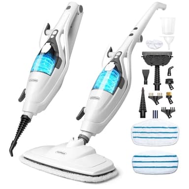 VonHaus 10-in-1 Steam Mop – 1500W Floor Steamer & Handheld Steam Cleaner, Multi-Surface Chemical-Free Cleaning Electric Mop, 3 Steam Levels, 180° Swivel Head, 7m Power Cord, 400ml Tank & Attachments