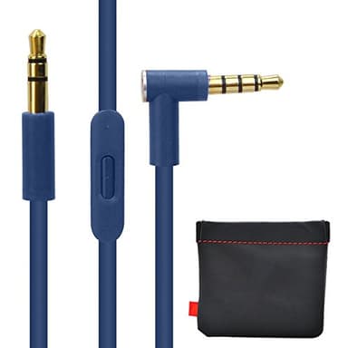 Replacement Cable/Wire For Beats Audio Cable+Inline Remote/Microphone for Beats by Dr. Dre Headphone SoloHD/Studio/Pro/Detox/Wireless-Compatible to Apple iPhone And Samsung Galaxy Note- (blue)