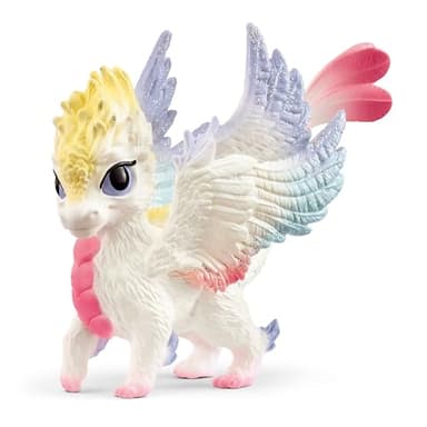 SCHLEICH Bayala - 4" Rainbow Baby Dragon - Cute Dragon Toys for Girls and Boys - Monster Toys for Kids Ages 5+ | 70825