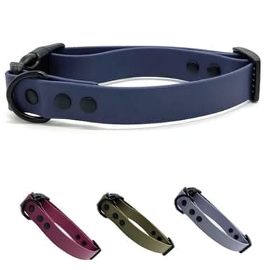 Genuine Biothane Waterproof Dog Collar with Quick Release Clasp (Navy, L)