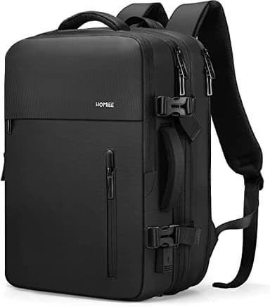 HOMIEE Carry On Travel Backpack 30-40L Expandable Flight Approved Cabin Bag,Easyjet Hand Luggage Rucksack Fits 15.6 Inch Laptop,Water Resistant Anti-Theft Business School Casual Daypack for Men Women
