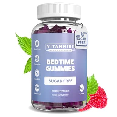 Vitammies Sugar-Free Sleep Gummies for Adults – Night Time Gummies with Magnesium & Calming Botanicals – Complement Your Evening Routine or Relax – Vegan Mixed Berry Flavour, 60 Chewable Bears
