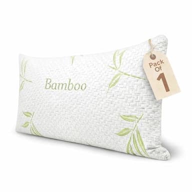 EDS Bamboo Memory Foam Pillow Pack of 1 Neck & Shoulder Support Sleeping Comfortable Bed Pillows with Removable Covers Breathable & Machine Washable for Side Back & Front Sleepers (Pack of 1)
