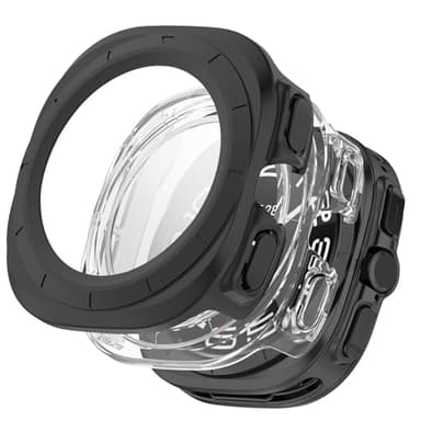 KZIOACSH Case with Tempered Glass for Samsung Galaxy Watch Ultra 47mm(2025/2024), 2 Pack Full Coverage Anti-Drop Protective Soft TPU Bumper Cover All Around Protection Shockproof Screen Protector Case