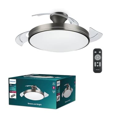 Philips LED Atlas DC Fan ceiling 28W+35W TW Nickel