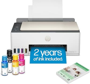 HP Smart Tank 5101 Wireless All-in-One Ink Tank Printer, including 2 years of ink, Printing, scanning, copying, Best for home, Refillable ink tank (1F3Y0A)
