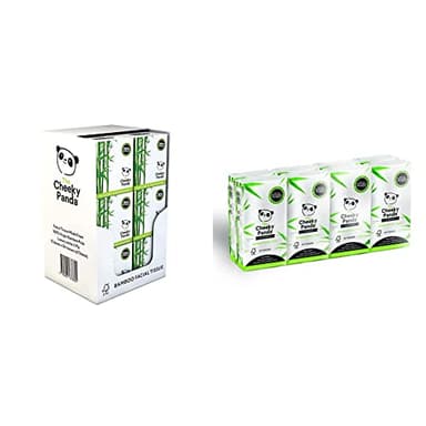 The Cheeky Panda – Bamboo Facial Tissues | Bulk Box of 12 Packs| Cube Box, 3 Ply & Bamboo Pocket Tissues, Hypoallergenic, Eco-Friendly, Super Soft, Strong & Sustainable, 80 Count (Pack of 8)