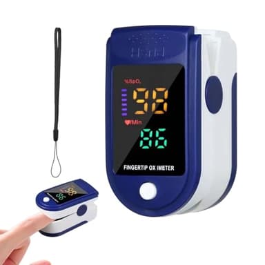 Oxygen Monitor Finger Adults,Finger Pulse Oximeter,Oxygen Monitor Finger Kids with Accurate Lcd Display,Sats Monitor with Hanging Chain,Paediatric Pulse Oximetry for Outdoor/Travel/Home/Hospital-Blue