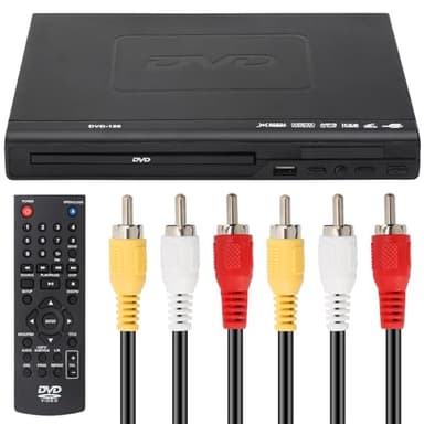 Ruiqas USB Multifunction DVD Player for TV EVD Player with AV Output VCD Player Remote Controller UK Plug