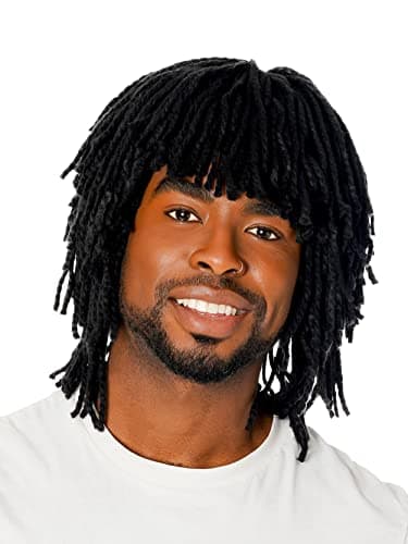 Unisex Black Dreadlocks Short Wig, 1 Pc. - Perfect for Cosplay, Parties, Hippy, Music, Pirates, Sports and Games, World Book Day, & Everyday Fashion Halloween Halloween