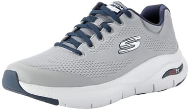 Skechers Men's Arch Fit Sneaker,Gray Textile/Synthetic/Navy Trim,10 UK