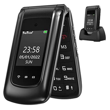 CHAKEYAKE Senior Mobile phone with Big Button, Easy to Use Basic Cell Phone, GSM Sim Free Unlocked Mobile Flip P hone with Dual Color Large Display | SOS Button | FM Radio | Torch |1000mAh Battery