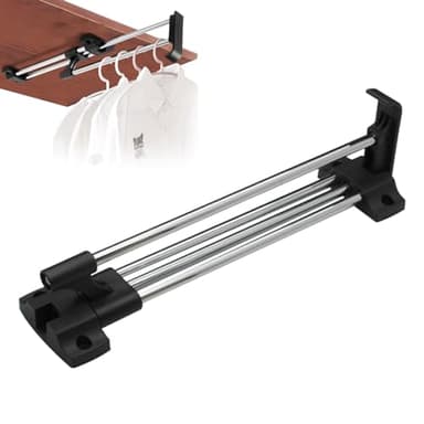Hahhhha Upgraded Solid Telescopic Closet Hanger Rail, 12inch/30cm Retractable Wardrobe Closet Pull Out Rod Clothes Hanger Towel Rail, Extending Rail Storage Organiser Sliding Rail Clothes Rod
