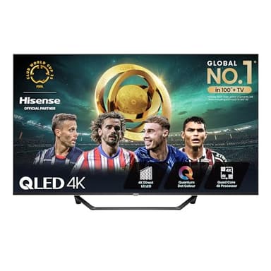 Hisense 55 Inch 4K QLED Smart TV 55A7NQTUK - Quantum Dot Colour, 4K AI Processor, Dolby Vision Atmos, Smooth Motion, Sports Mode, Vidaa OS with Freely, Youtube, Netflix and Disney+ (2024 Model)