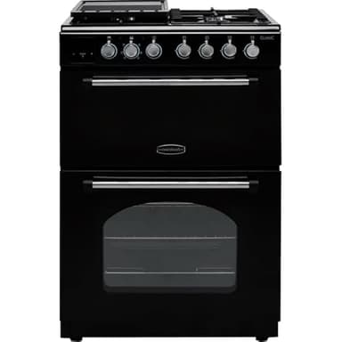Rangemaster Classic 60 60cm Dual Fuel Cooker - Black/Chrome - A/A Rated
