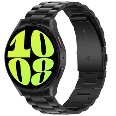 Anlinser No Gap Strap Compatible with Samsung Galaxy Watch 7/6 - 20mm Metal Band for Galaxy Watch FE/6 Classic/5/4 - 44mm/40mm, Black