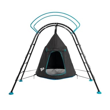 TP Toys UFO Den & Climbing Frame With Curved Climbing Rungs And Safety Handrails Mesh Den With Door, Climbing Ladder And Lookout Mesh Window. Adjustable Pivoting Feet - 3+ years.