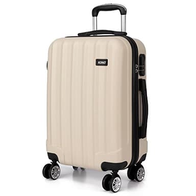 Kono Large 28” Luggage Light Weight Hard Shell Suitcase 4 Spinner Wheels ABS Travel Trolley Case (28", Beige)