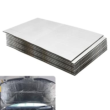 Car Sound Deadening Mat, 10Pcs Sound Deadening Self Adhesive, Auto Butyl Heat Insulation & Sound Dampening Pads, Car Sound Proofing Mat for Car Trunk Hood Ceiling Door Floor(25cmx18cmx5mm)