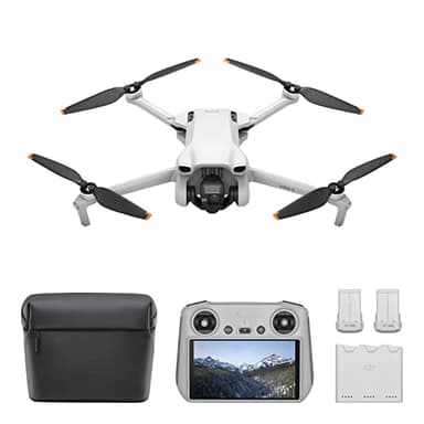 DJI Mini 3 Fly More Combo (DJI RC) – Lightweight and Foldable Mini Camera Drone with 4K HDR Video, 38-min Flight Time, True Vertical Shooting, and Intelligent Features